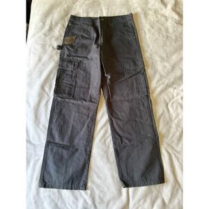 Wrangler Workwear Mens Cargo Pants Black Ripstop Straight Leg 32x30